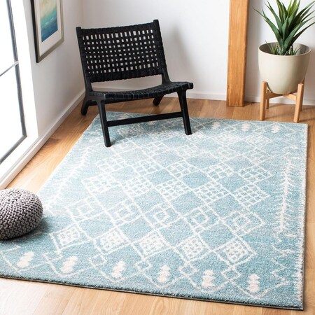 Safavieh Tunisia Power Loomed Square Area Rug Aqua & Ivory - 6 ft. -7 in. x 6 ft. -7 in. TUN736J-7SQ